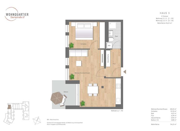 Wohnung zum Kauf provisionsfrei 459.000 € 4 Zimmer 55 m² 2. Geschoss Pfersee Augsburg 86157