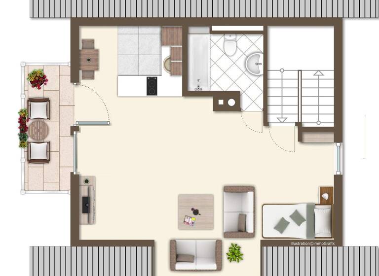 Studio zur Miete 420 € 1 Zimmer 33 m² 2. Geschoss Löwenstein 74245