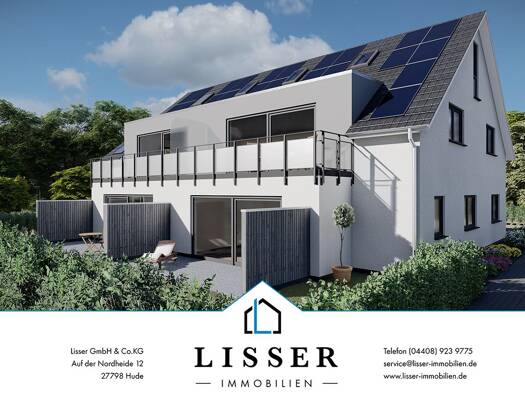 Terrassenwohnung zur Miete - Erstbezug 1.150 € 3 Zimmer 96,8 m² EG frei ab sofort Neuer Weg 49A Nordenholz Hude (Oldenburg) 27798