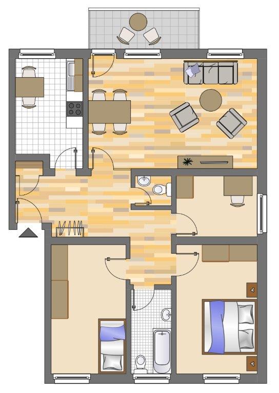 Wohnung zur Miete nur mit Wohnberechtigungsschein 506 € 4,5 Zimmer 87,2 m²<br/>Wohnfläche 2.<br/>Geschoss Barmingholtener Straße 12 Holten Oberhausen 46147