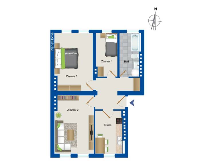 Wohnung zum Kauf 349.000 € 3 Zimmer 79 m²<br/>Wohnfläche 4.<br/>Geschoss Charlottenburg Berlin 10627