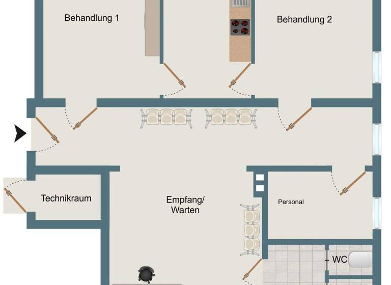 Praxis zur Miete provisionsfrei 1.125 € 3 Zimmer 90 m² Bürofläche Stadtmitte Rostock 18055