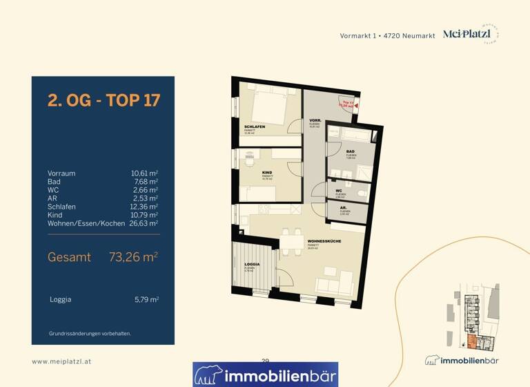 Wohnung zum Kauf - Erstbezug 318.681 € 3 Zimmer 73,3 m² 2. Geschoss Neumarkt im Hausruckkreis 4720