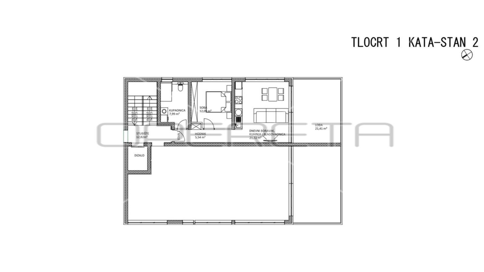 Wohnung zum Kauf 350.000 € 1 Zimmer 87 m²<br/>Wohnfläche 1.<br/>Geschoss Kozino Kozino