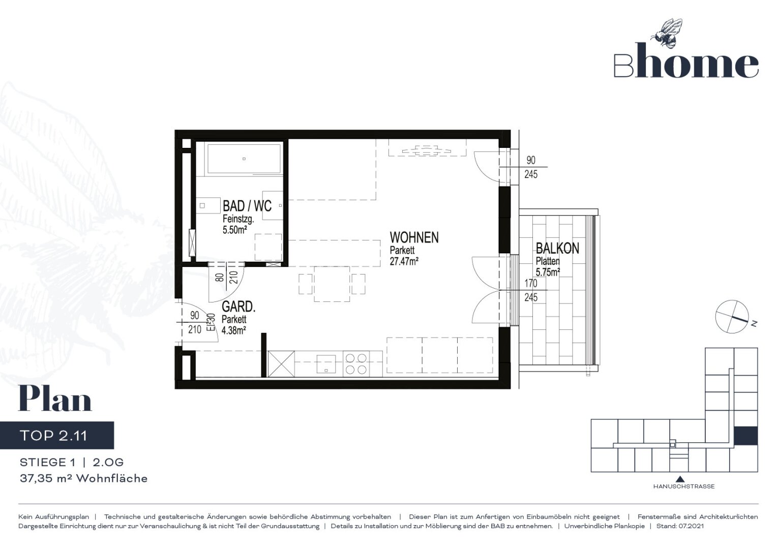 Wohnung zur Miete 450 € 1 Zimmer 01.01.2025<br/>Verfügbarkeit Waldegg Linz 4020