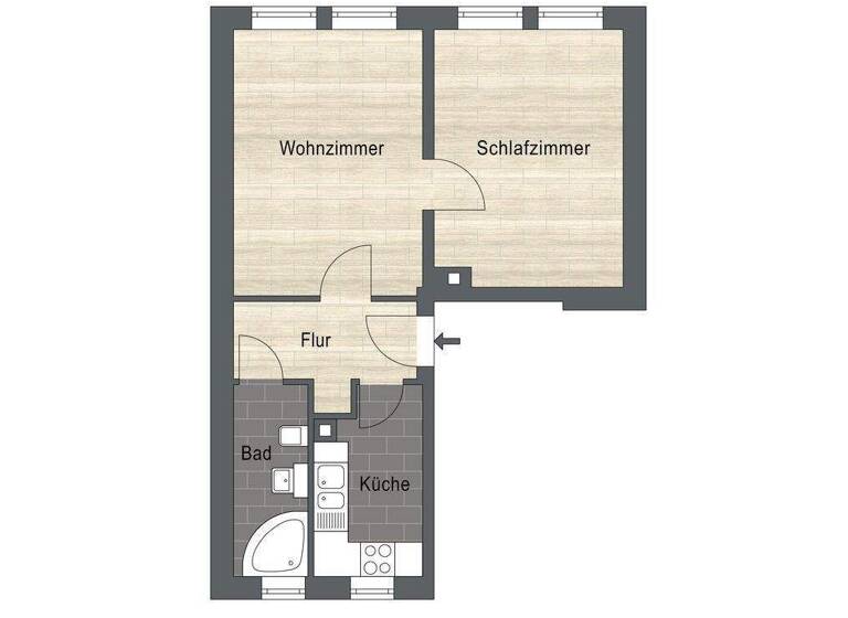 Wohnung zur Miete 368 € 2 Zimmer 46 m² 4. Geschoss frei ab sofort Straße der Einheit 26 Neukieritzsch 04575