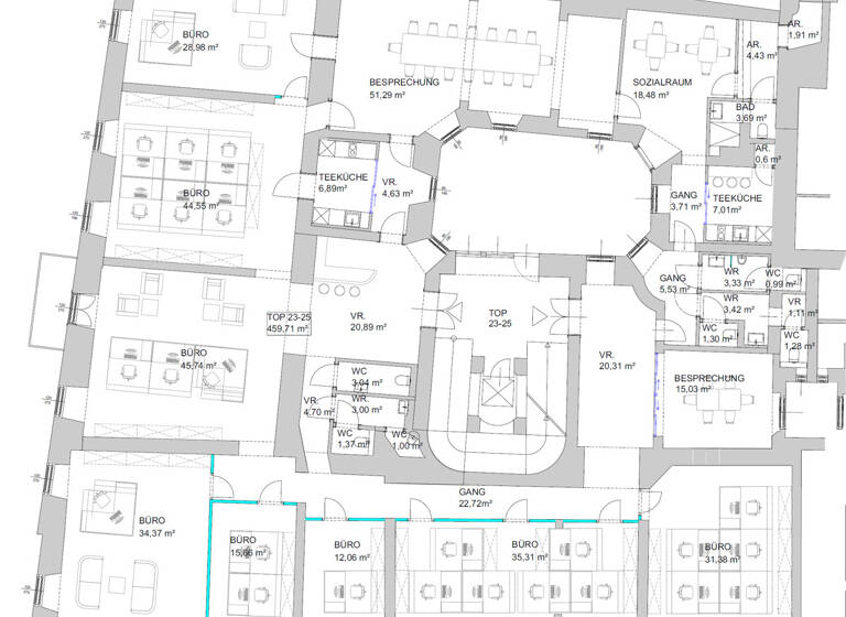 Bürofläche zur Miete 25 € 460 m² Bürofläche Wien 1010