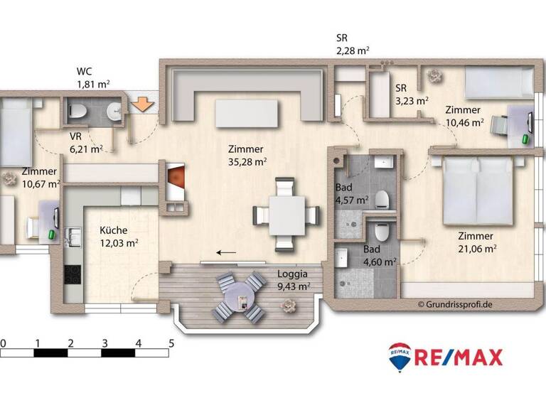 Wohnung zum Kauf 899.000 € 4 Zimmer 125 m² 1. Geschoss Wien 1180