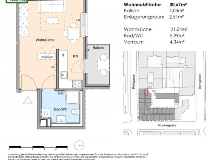 Wohnung zur Miete 601 € 1 Zimmer 30,7 m² 4. Geschoss frei ab 01.05.2026 Pohlgasse 26 Wien 1120