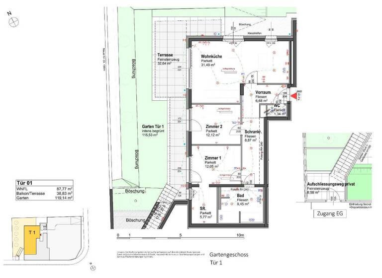 Wohnung zum Kauf - Erstbezug 659.900 € 3 Zimmer 88 m² EG frei ab sofort Wien 1220