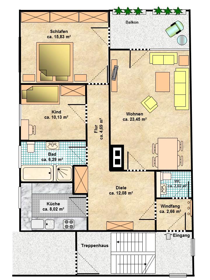 Wohnung zur Miete 920 € 3,5 Zimmer 86 m²<br/>Wohnfläche 01.02.2025<br/>Verfügbarkeit Löwenich Erlangen 91052