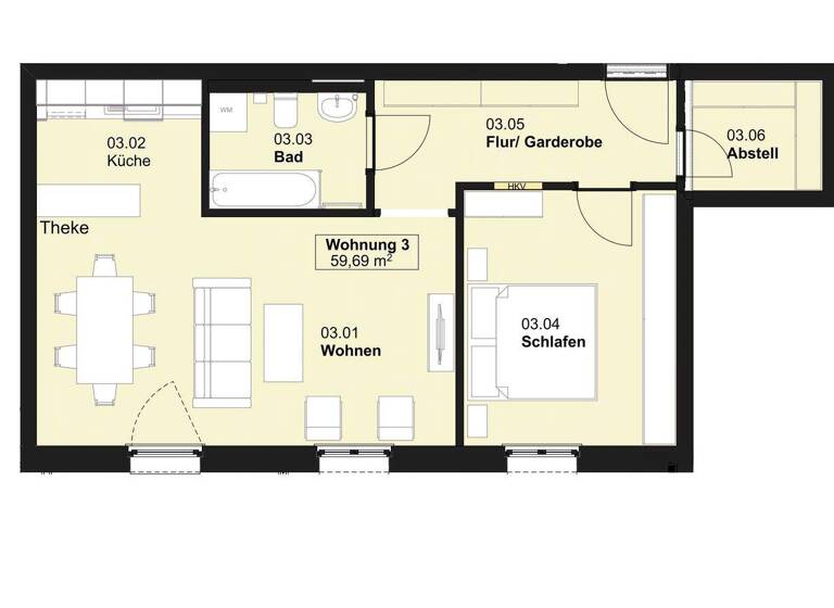 Wohnung zur Miete 630 € 2 Zimmer 59,7 m² 2. Geschoss frei ab 01.05.2026 Schöne Höhe 3 b Liegau-Augustusbad Radeberg 01454