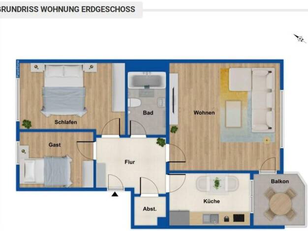 Wohnung zur Miete 950 € 3 Zimmer 74 m² EG frei ab 01.09.2026 Am Mahlbusen 4 Bernau Bernau bei Berlin 16321