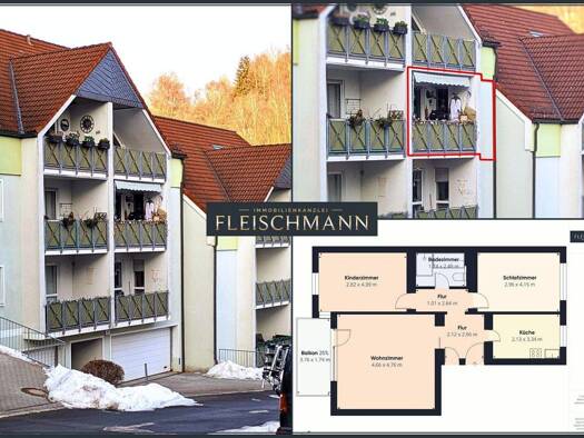 Wohnung zum Kauf 84.000 € 3 Zimmer 67,2 m² 1. Geschoss Am Kahlen Berg 17 Hirschbach Schleusingen / Hirschbach 98553