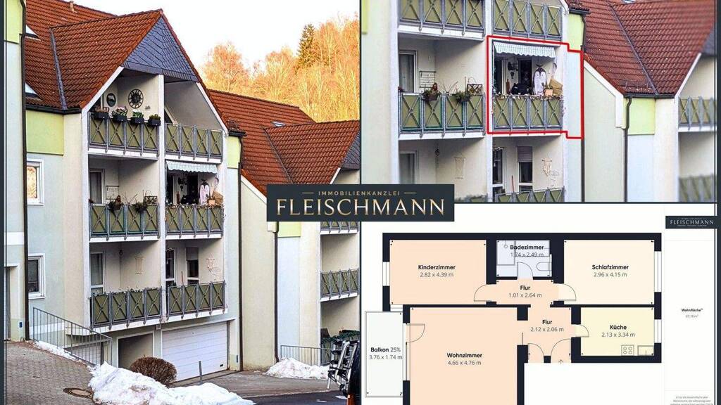 Wohnung zum Kauf 84.000 € 3 Zimmer 67,2 m² 1. Geschoss Am Kahlen Berg 17 Hirschbach Schleusingen / Hirschbach 98553