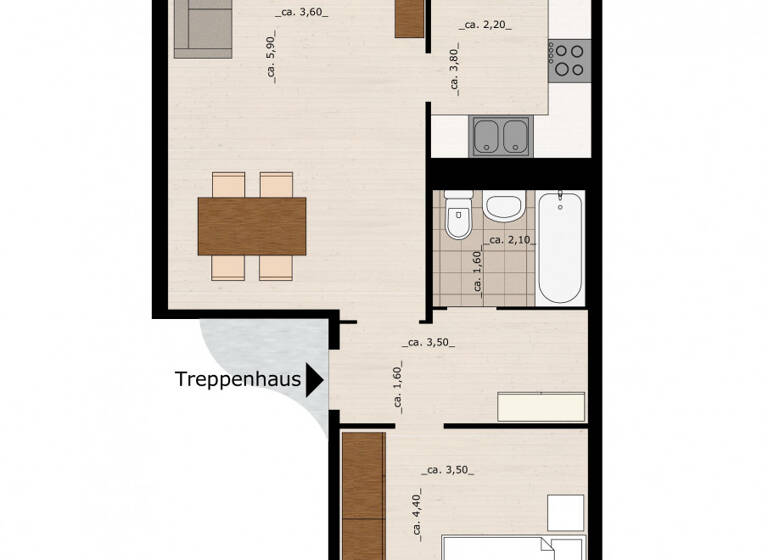 Wohnung zur Miete 315 € 2 Zimmer 54,8 m² 6. Geschoss Ellerbreite 51 Zoberberg Dessau-Roßlau 06847