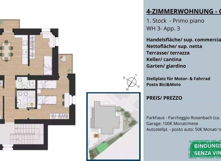 Studio zum Kauf 495.000 € 4 Zimmer 115 m² 1. Geschoss Via Claudia Augusta Bozen 39100