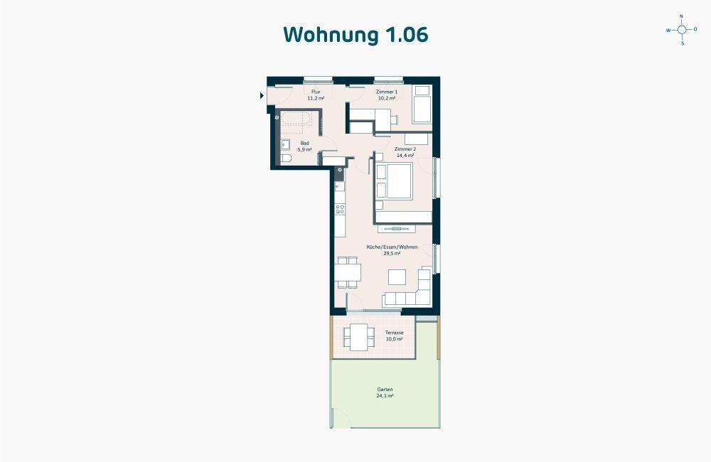 Terrassenwohnung zum Kauf provisionsfrei als Kapitalanlage geeignet 397.000 € 3 Zimmer 76,2 m²<br/>Wohnfläche Bachwiesen Zirndorf Zirndorf 90513