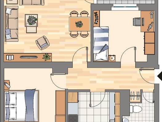Wohnung zur Miete 502 € 3 Zimmer 64,5 m² EG frei ab 28.08.2026 Neptunstraße 35 Bövinghausen Dortmund 44388