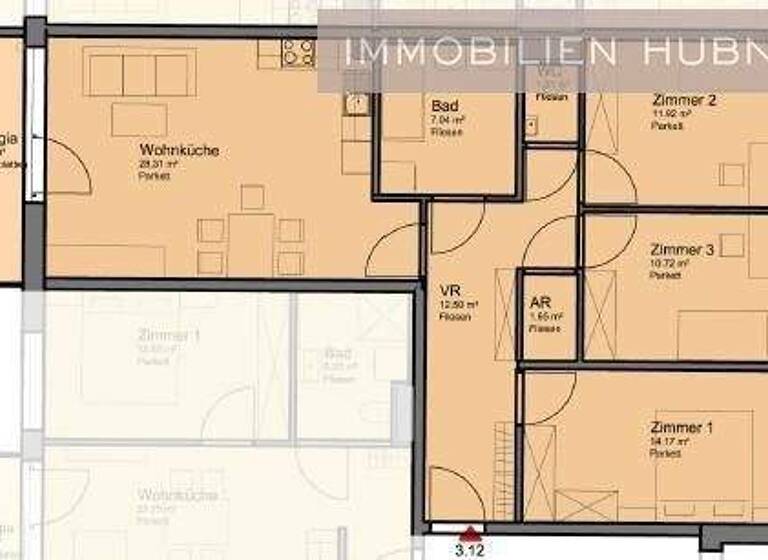 Wohnung zur Miete 891 € 4 Zimmer 96 m² 2. Geschoss frei ab 01.05.2026 Wiener Neustadt 2700