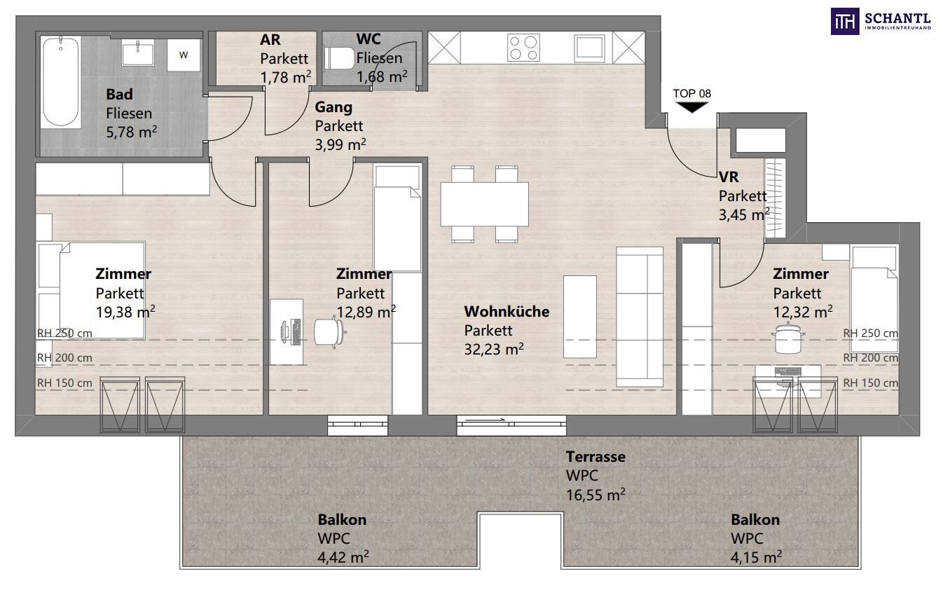 Wohnung zum Kauf 449.000 € 4 Zimmer 93,5 m²<br/>Wohnfläche 2.<br/>Geschoss Eßlinger Hauptstraße Wien 1220