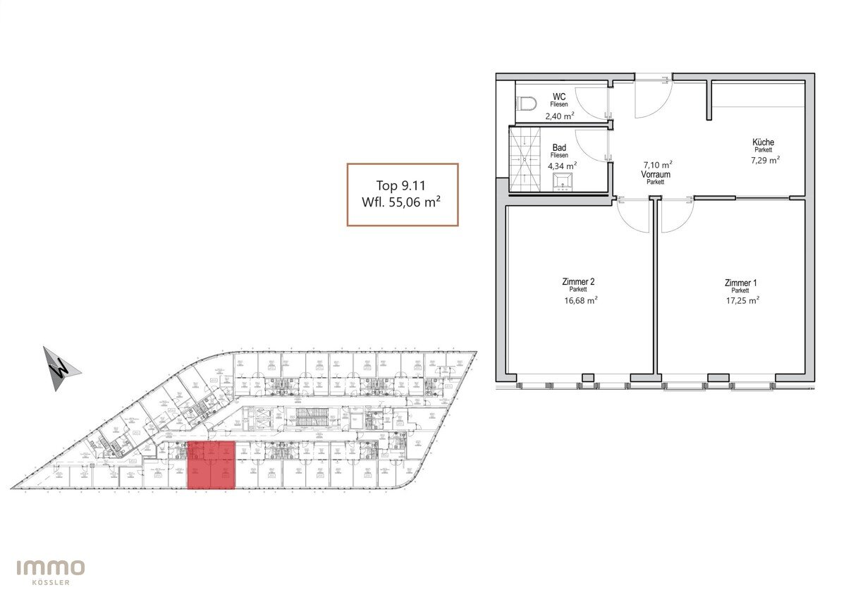 Wohnung zum Kauf 426.715 € 2 Zimmer 55,1 m²<br/>Wohnfläche 9.<br/>Geschoss Amraser Straße 4, 9.11 Innsbruck Innsbruck 6020