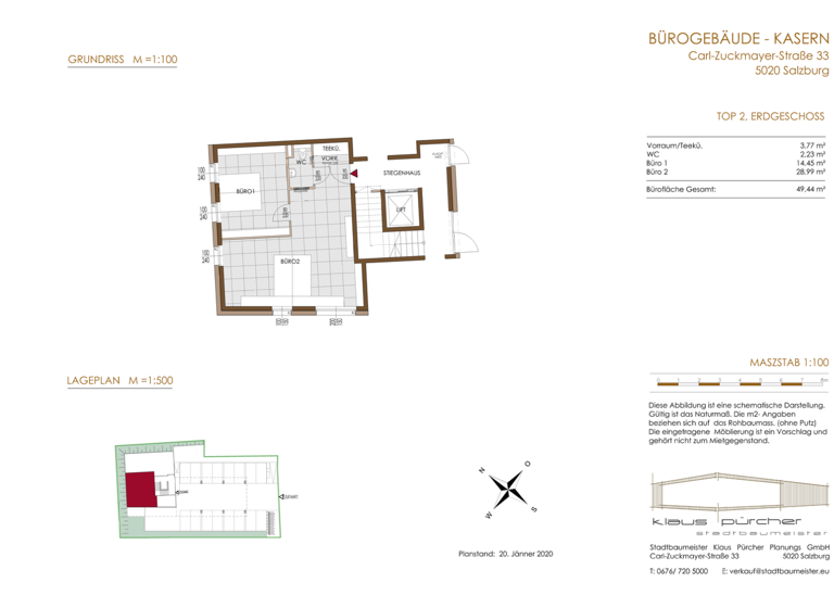 Büro zur Miete provisionsfrei 827 € 2 Zimmer 49,4 m² Bürofläche Salzburg Salzburg(Stadt) 5020