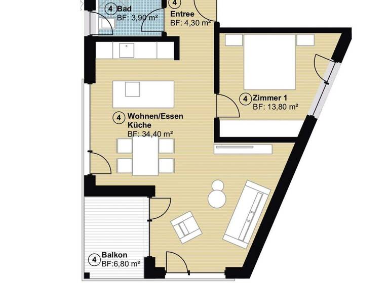 Wohnung zum Kauf - Erstbezug provisionsfrei 363.000 € 2,5 Zimmer 59,8 m² Hildrizhausen 71157