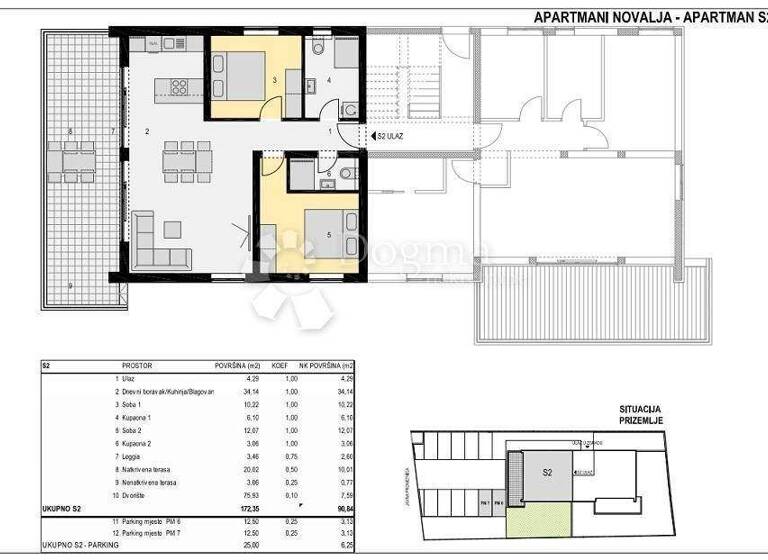 Wohnung zum Kauf 296.000 € 3 Zimmer 69 m² 1. Geschoss Novalja