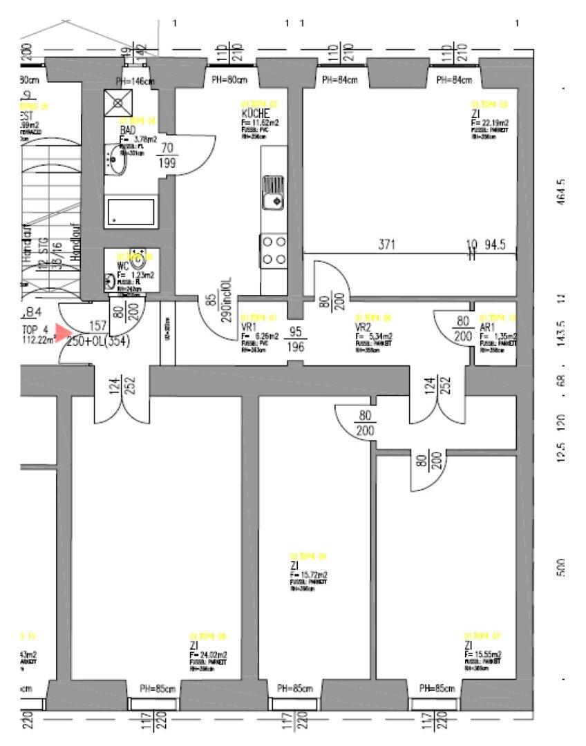 Wohnung zur Miete 1.130 € 4,5 Zimmer 113 m²<br/>Wohnfläche 1.<br/>Geschoss ab sofort<br/>Verfügbarkeit Heinrichstraße 9 Geidorf Graz 8010