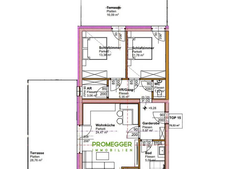 Wohnung zum Kauf 359.500 € 3 Zimmer 70,5 m² 3. Geschoss Aigen im Ennstal 8943
