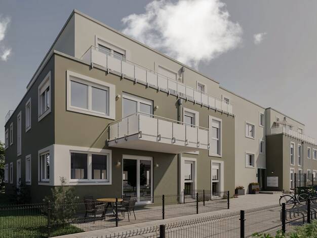 Terrassenwohnung zum Kauf - Neubau provisionsfrei 293.425 € 2 Zimmer 48,5 m² EG frei ab sofort Flurstraße Nordstadt Fürth 90765