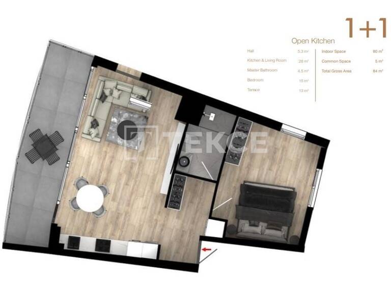 Studio zum Kauf 272.000 € 3 Zimmer 84 m² EG Iskele 99850