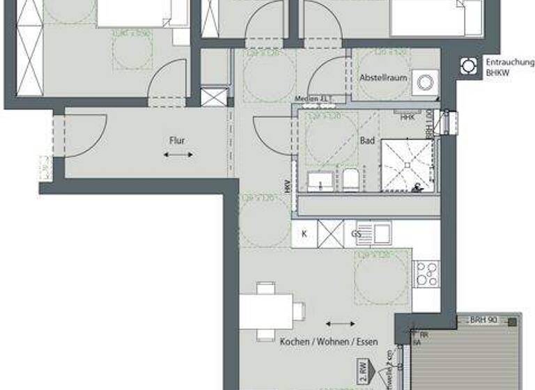 Wohnung zur Miete 1.825 € 3,5 Zimmer 93,1 m² 1. Geschoss Blumeneschenweg 13 Kaulsdorf Berlin 12621