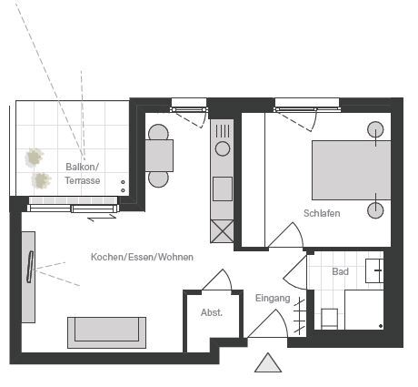 Wohnung zum Kauf 233.500 € 2,5 Zimmer 48,1 m²<br/>Wohnfläche EG<br/>Geschoss Kreuzberg I Crailsheim 74564