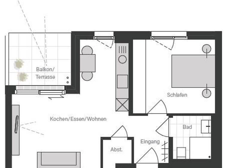 Wohnung zum Kauf 233.500 € 2,5 Zimmer 48,1 m²<br/>Wohnfläche EG<br/>Geschoss Crailsheim Crailsheim 74564
