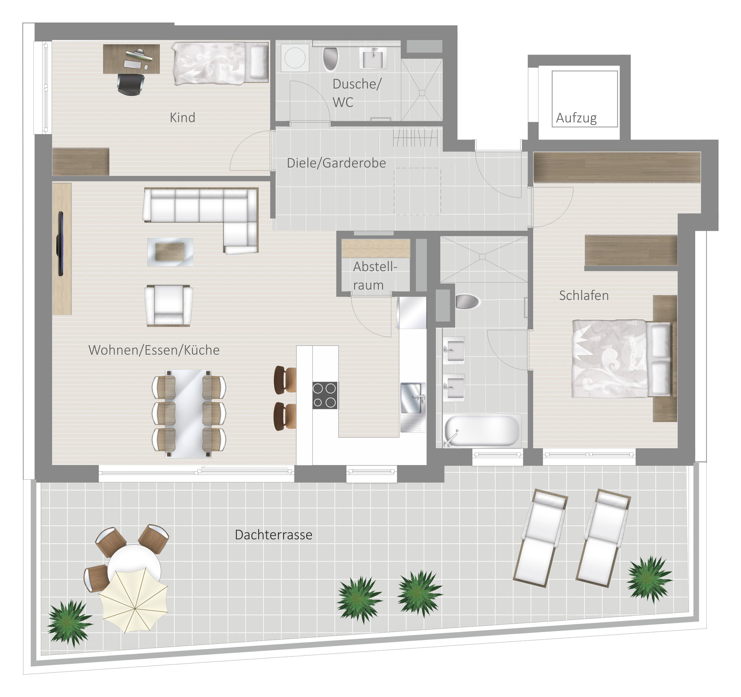 Penthouse zum Kauf provisionsfrei 849.800 € 3,5 Zimmer 125,3 m²<br/>Wohnfläche 3.<br/>Geschoss Neuhaldenstrasse 62 Korntal Korntal-Münchingen 70825