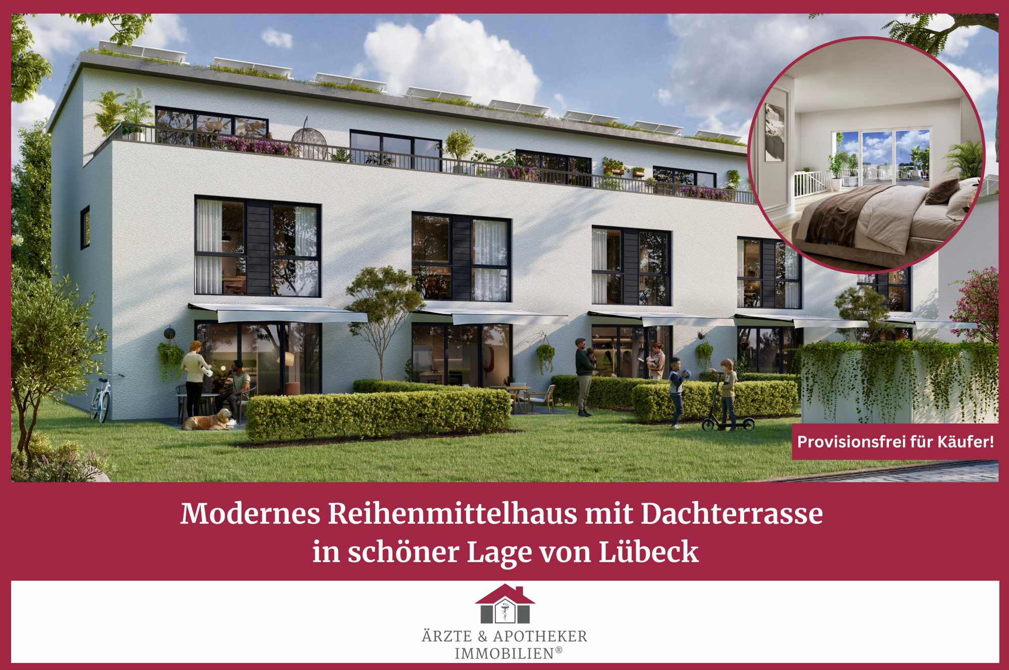 Reihenmittelhaus zum Kauf provisionsfrei 439.000 € 5 Zimmer 135 m²<br/>Wohnfläche 65 m²<br/>Grundstück Buntekuh Lübeck 23556