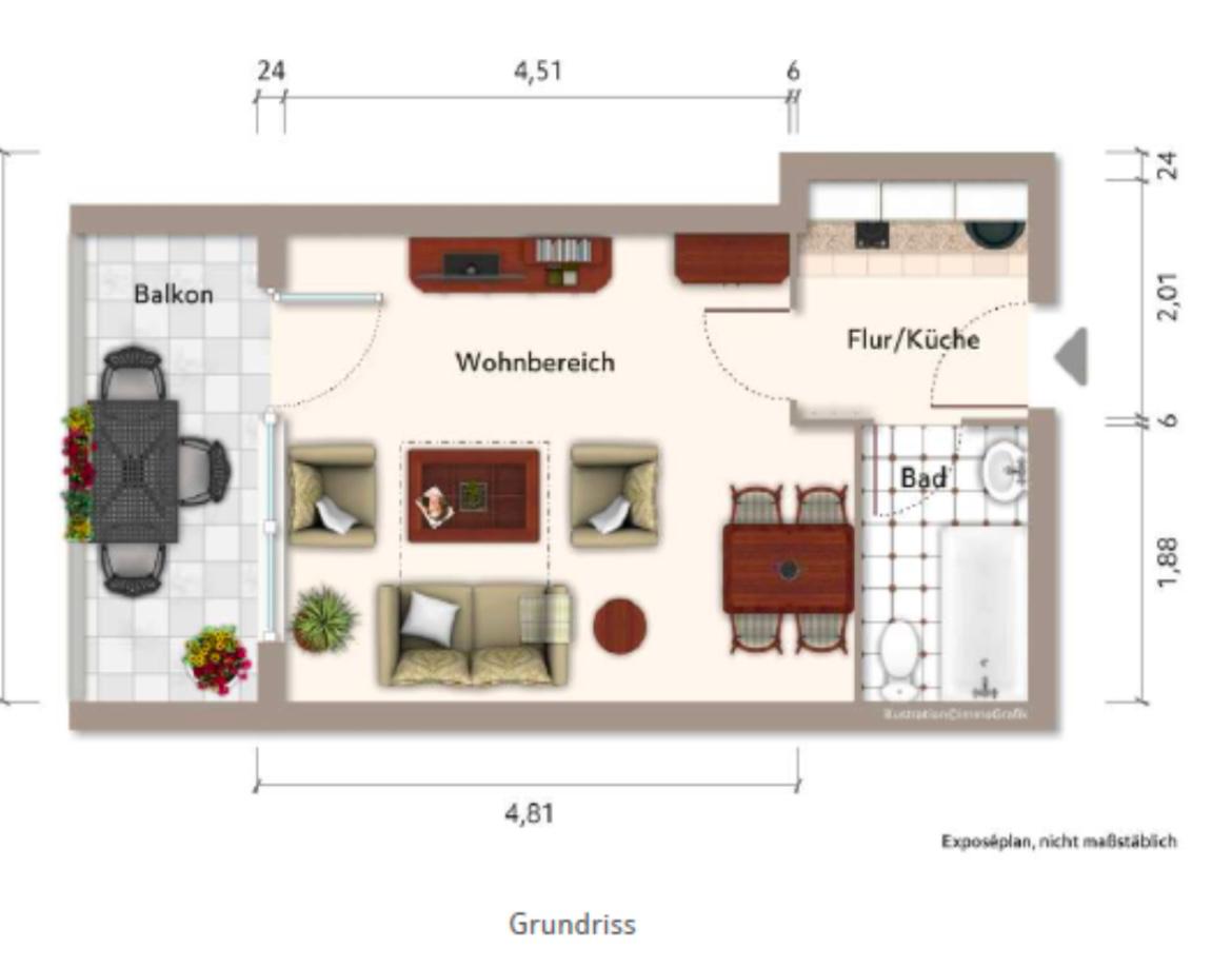 Wohnung zur Miete 600 € 1 Zimmer 33 m²<br/>Wohnfläche 3.<br/>Geschoss 01.02.2025<br/>Verfügbarkeit Bischofsheim Maintal 63477