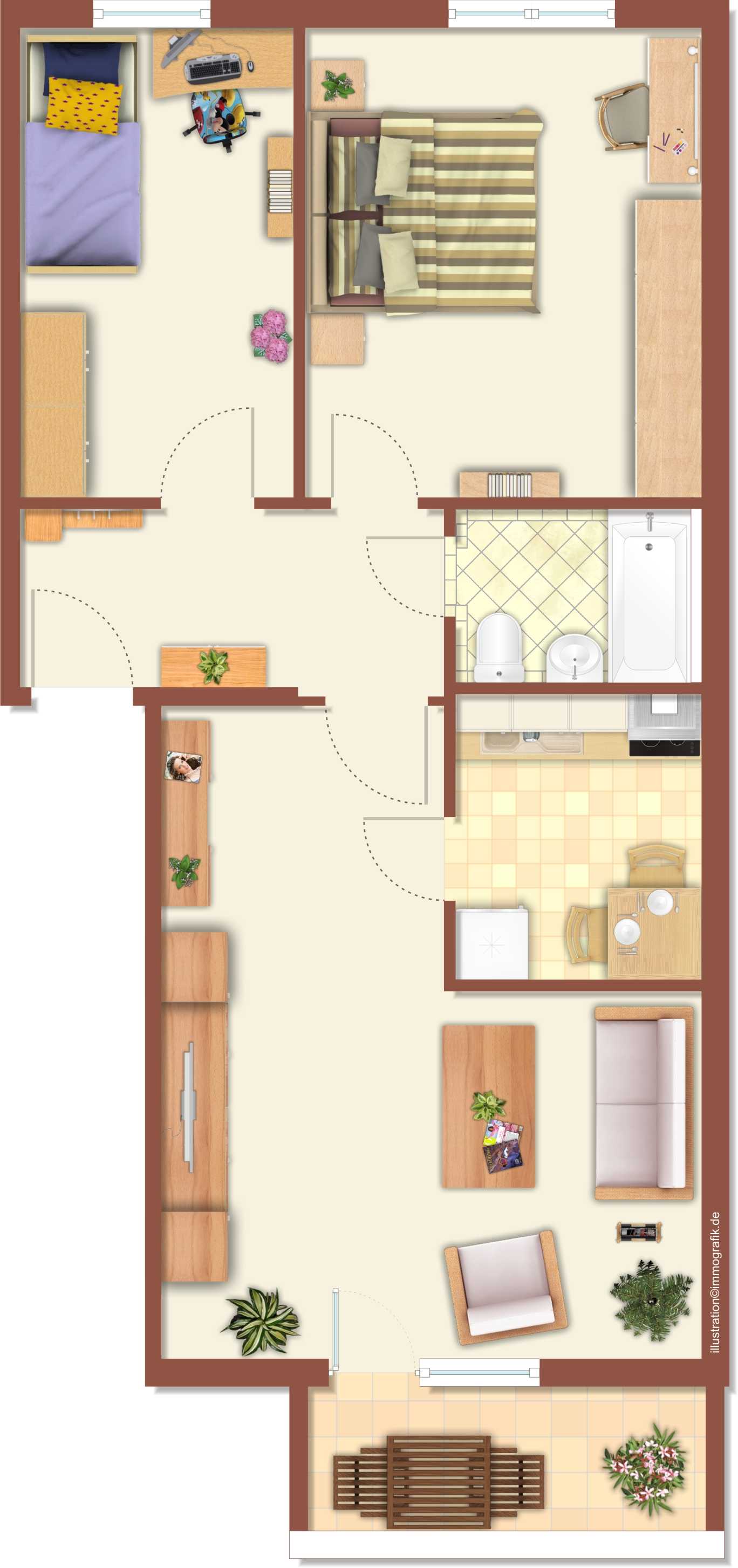 Wohnung zur Miete 402 € 3 Zimmer 61,8 m²<br/>Wohnfläche EG<br/>Geschoss ab sofort<br/>Verfügbarkeit H.-Mann-Str. 10 Neustrelitz Neustrelitz 17235