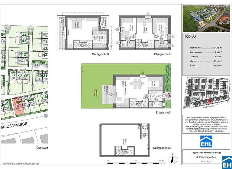 Reihenmittelhaus zum Kauf - Erstbezug 464.736 € 4 Zimmer 104,8 m² Waldstraße St. Pölten 3100