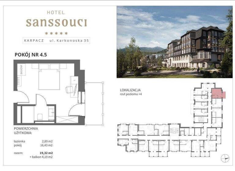 Studio zum Kauf 154.560 € 1 Zimmer 19,3 m² Karpacz 58-540