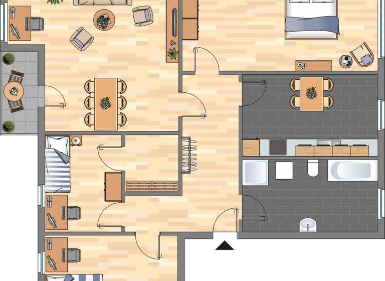 Wohnung zur Miete 679 € 4 Zimmer 82,5 m² 1. Geschoss frei ab 24.04.2026 Bergstraße 12 Wildeshausen 27793