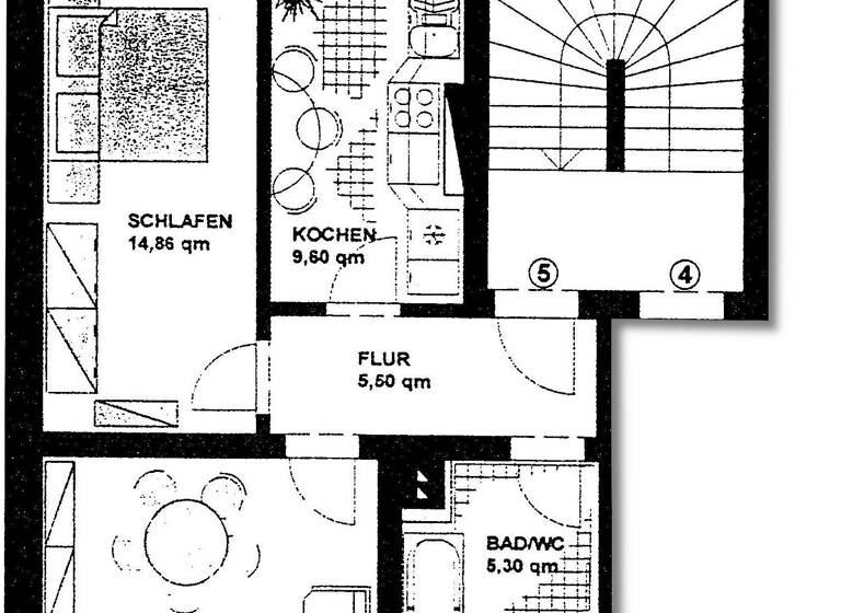 Wohnung zur Miete 335 € 2 Zimmer 56 m²<br/>Wohnfläche 2.<br/>Geschoss Gutenbergstraße 14 Marienthal Zwickau 08060