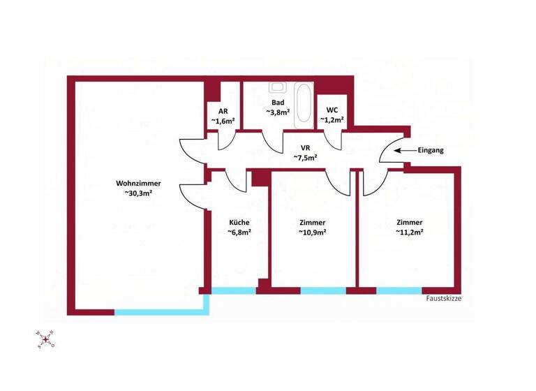 Wohnung zum Kauf 335.000 € 3 Zimmer 72,6 m² Wien 1140