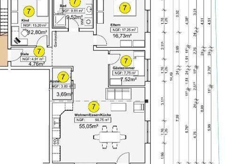 Wohnung zur Miete - Erstbezug 1.280 € 4 Zimmer 115,1 m² Aisch Adelsdorf OT 91325