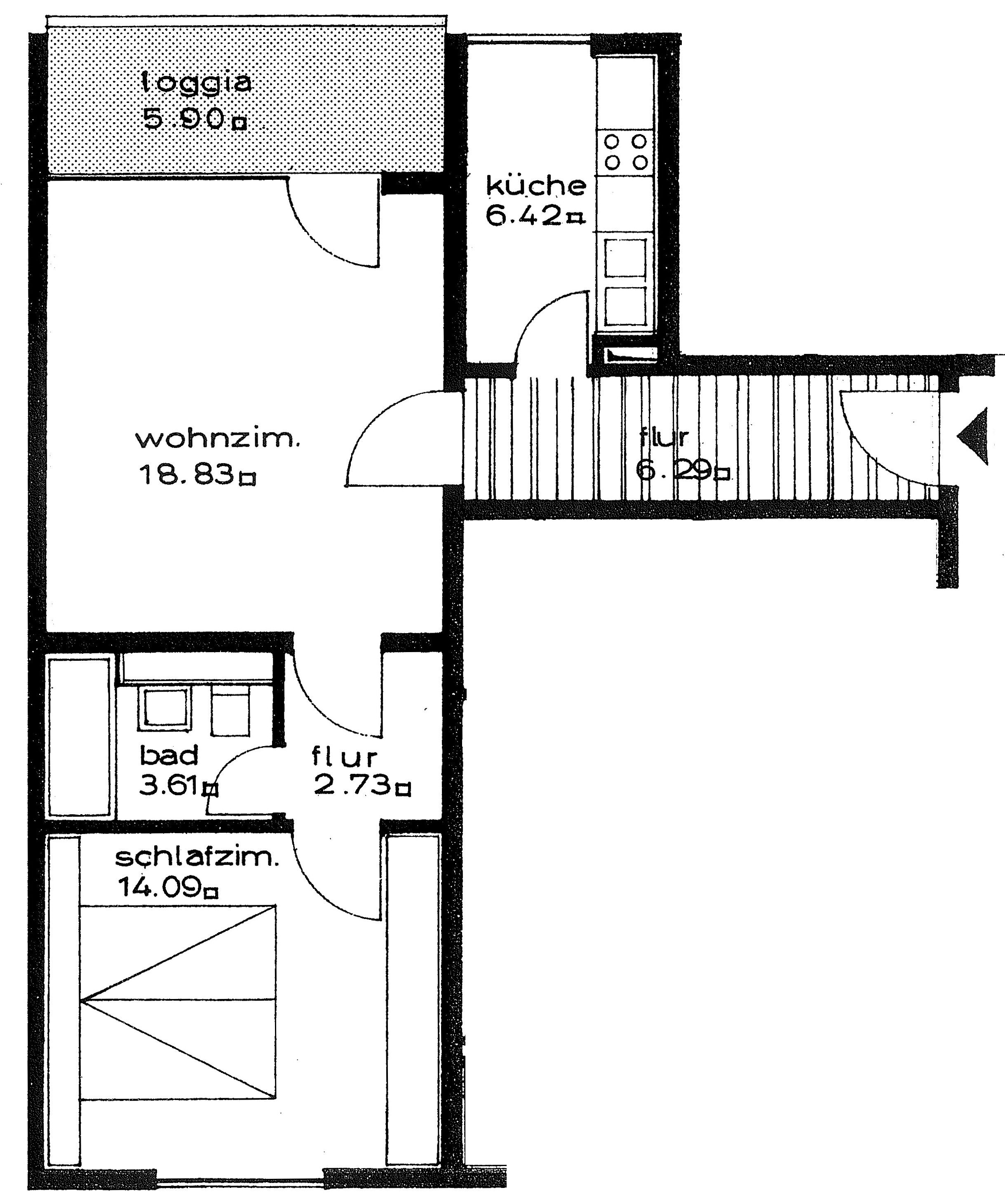 Wohnung zum Kauf 169.000 € 2 Zimmer 55 m²<br/>Wohnfläche 3.<br/>Geschoss Tullnau Nürnberg 90402