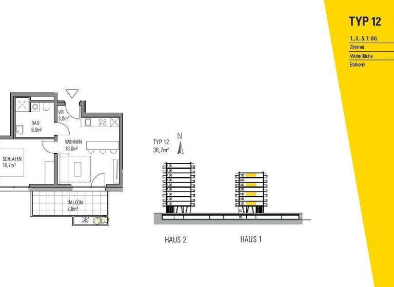 Wohnung zum Kauf - Erstbezug 169.000 € 2 Zimmer 36,7 m² 1. Geschoss Rosentaler Straße 6 Villacher Vorstadt Klagenfurt am Wörthersee 9020