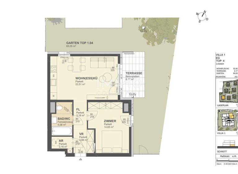 Wohnung zum Kauf - Erstbezug 330.000 € 2 Zimmer 52,5 m² Krems an der Donau 3500