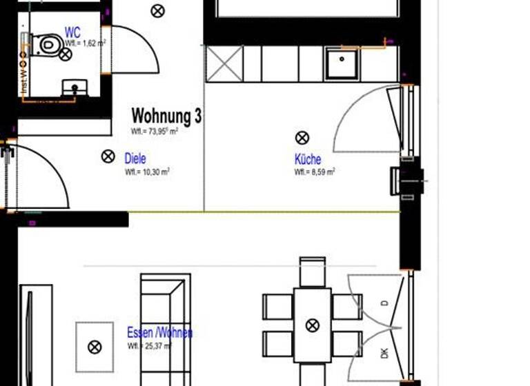 Wohnung zur Miete 1.231 € 2 Zimmer 74 m²<br/>Wohnfläche ab sofort<br/>Verfügbarkeit Nussdorf Eberdingen / Nußdorf 71735